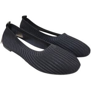 Danskin Women Hope Slip On Round Toe Ballet Flats Size US 7.5M Black Ribbed